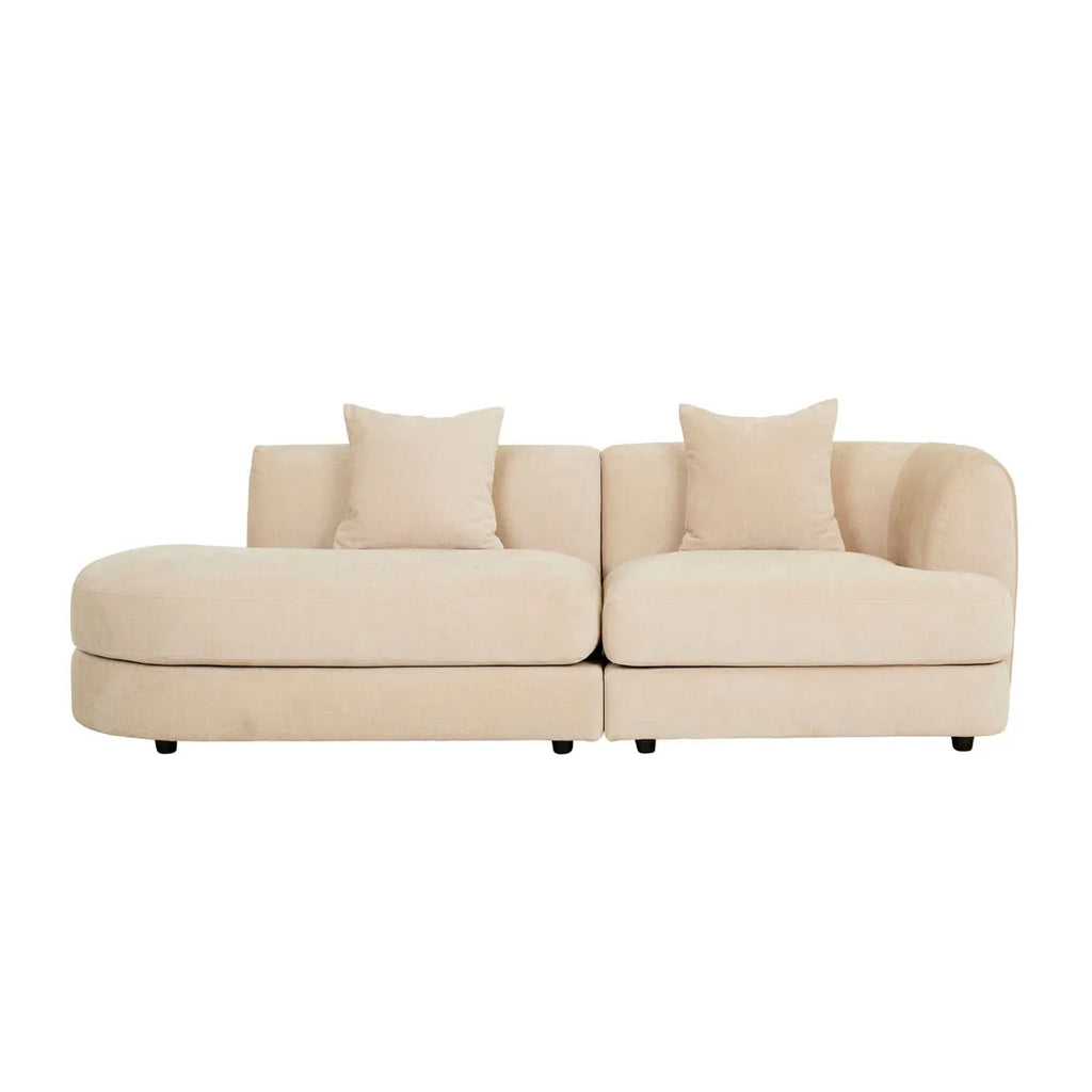 Madrid Curve Right Chaise Sofa Soft Wheat
