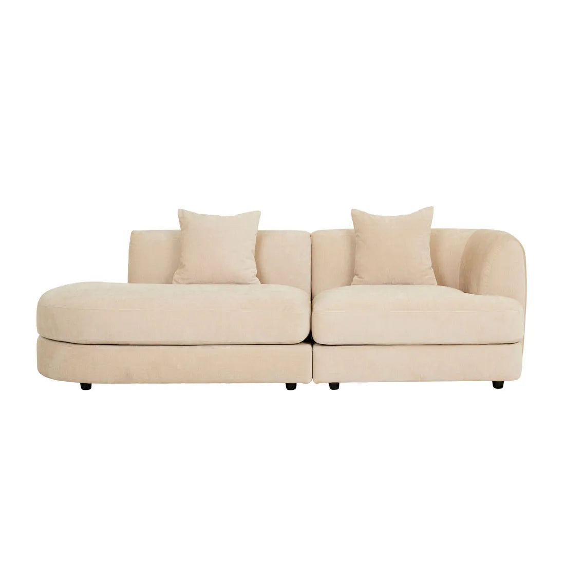 Madrid Curve Left Chaise Sofa Soft Wheat