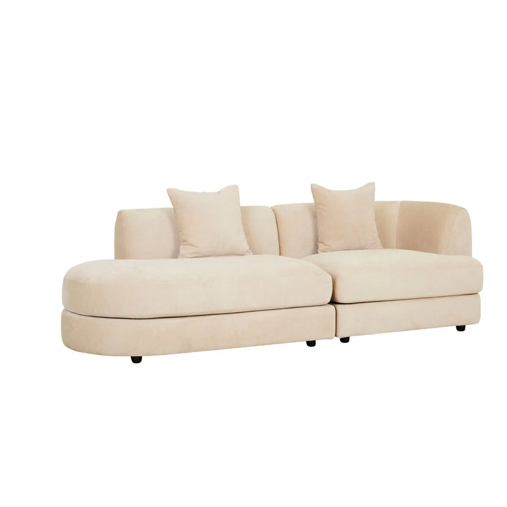 Madrid Curve Left Chaise Sofa Soft Wheat