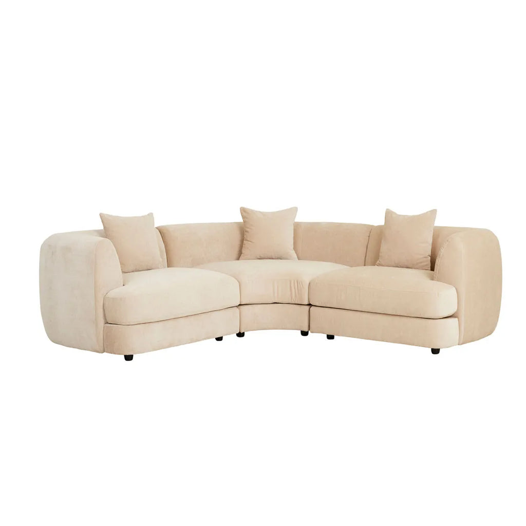 Madrid Curve Corner Sofa Soft Wheat