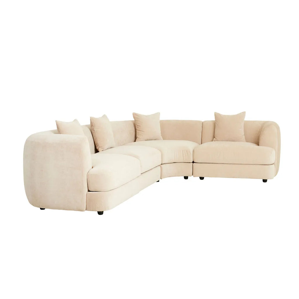 Madrid Curve Left Arm Sofa Soft Wheat