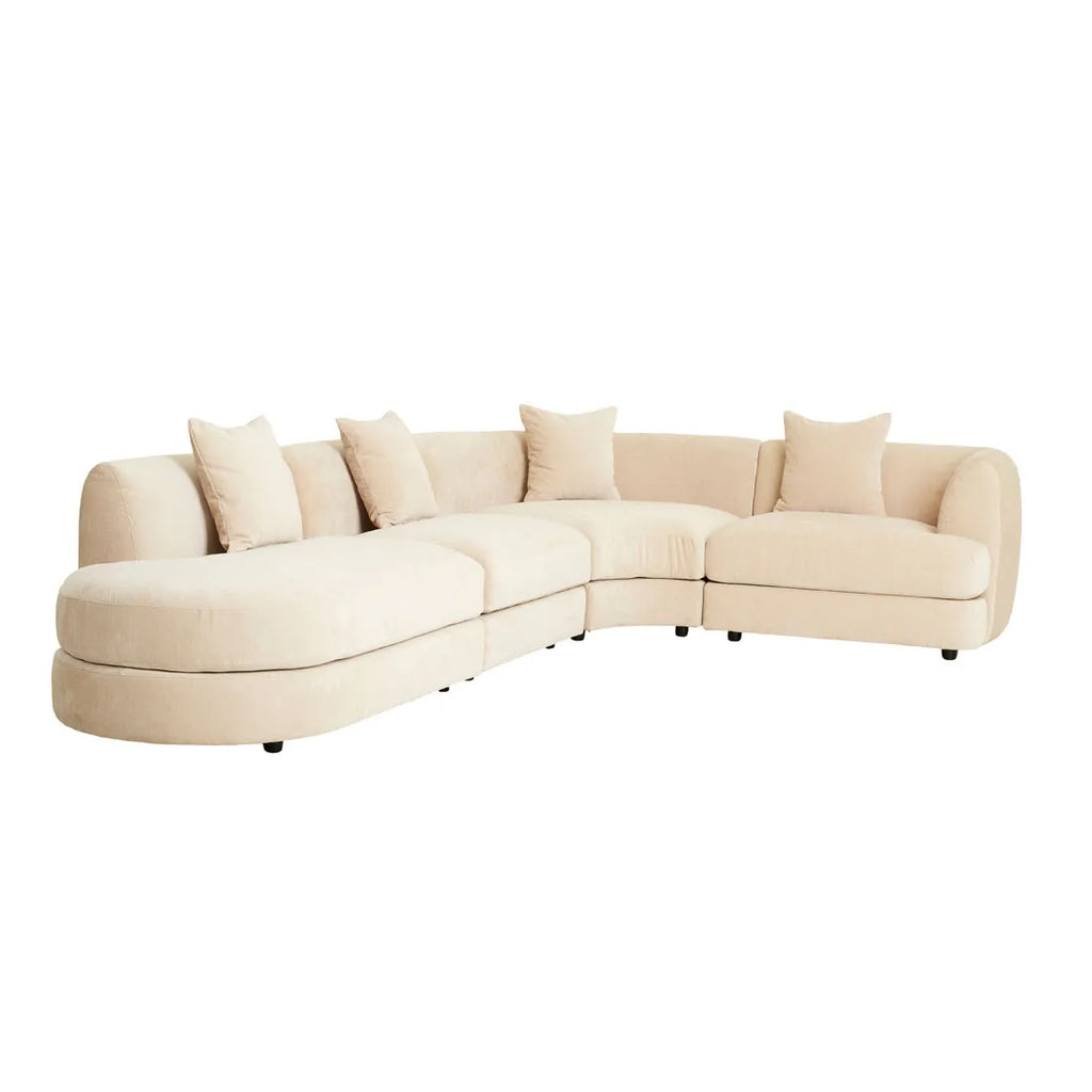 Madrid Curve Right Chaise Sofa Soft Wheat