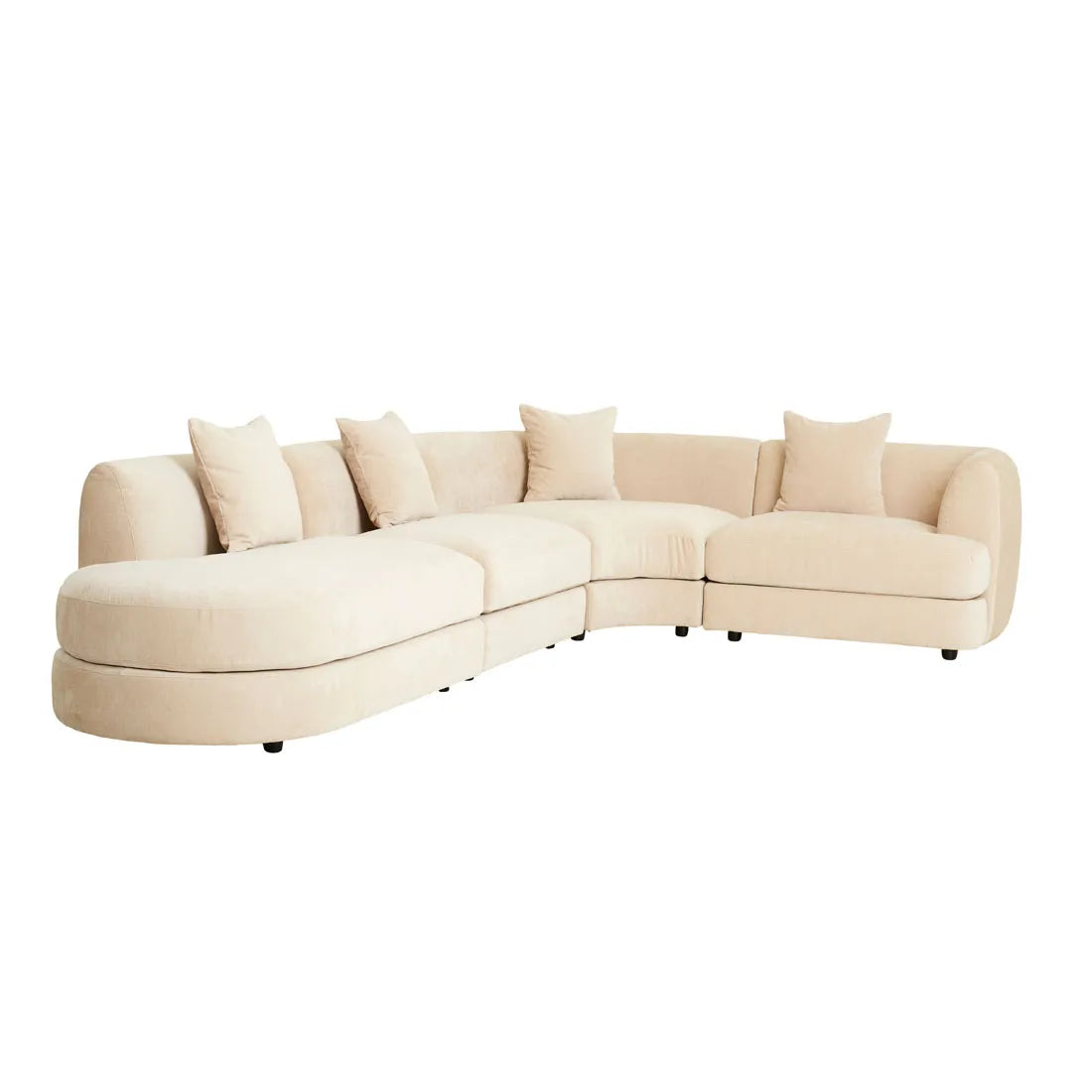 Madrid Curve Left Chaise Sofa Soft Wheat