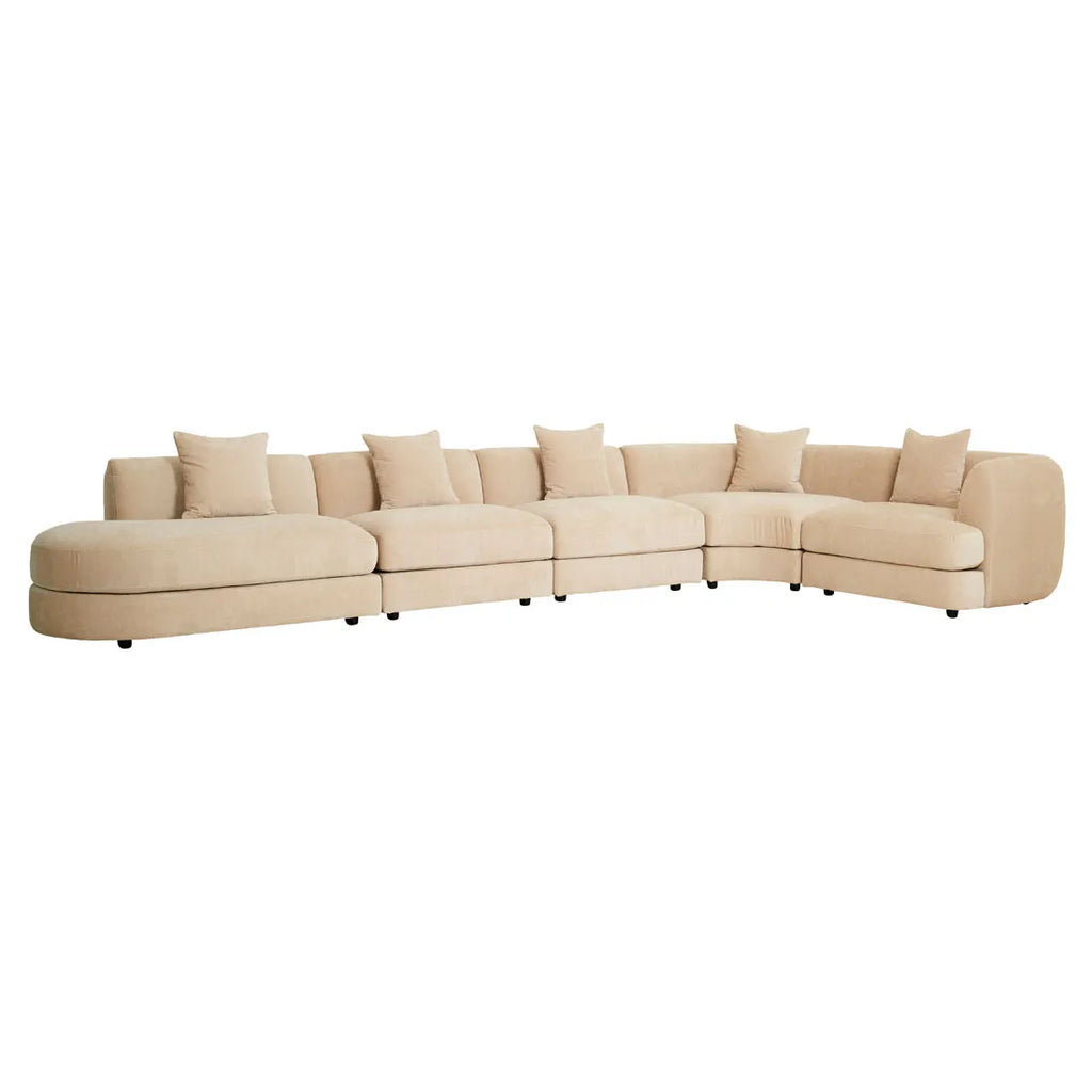 Madrid Curve Right Chaise Sofa Soft Wheat