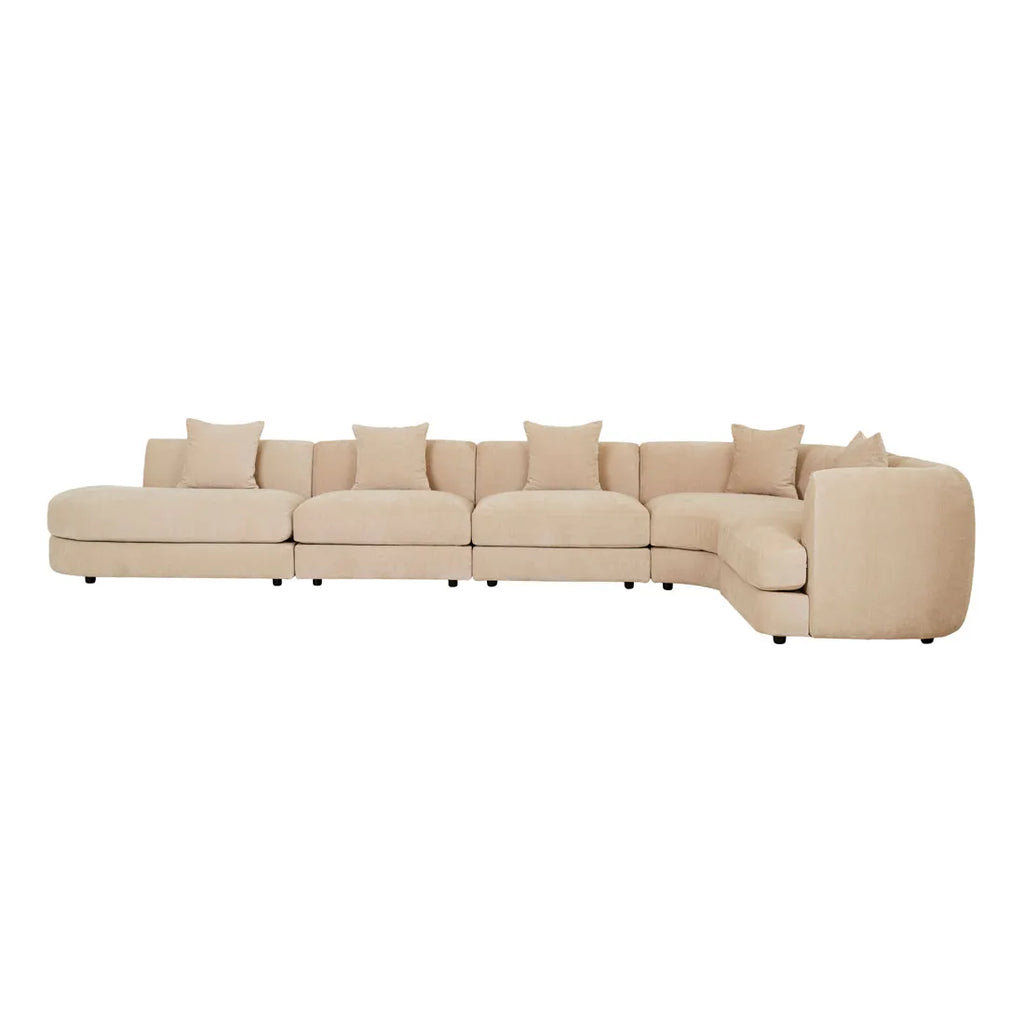 Madrid Curve Left Chaise Sofa Soft Wheat