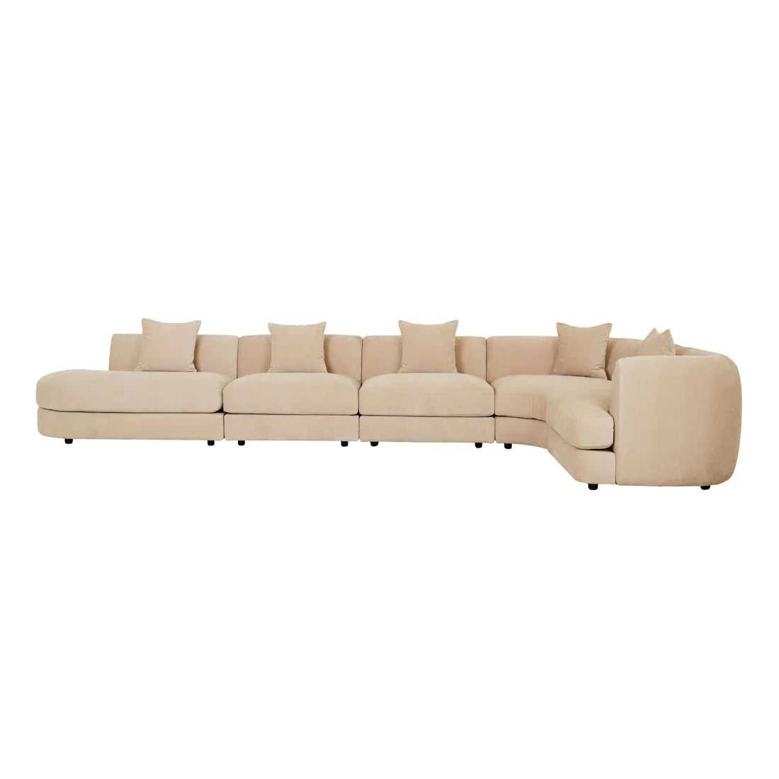 Madrid Curve Left Chaise Sofa Soft Wheat