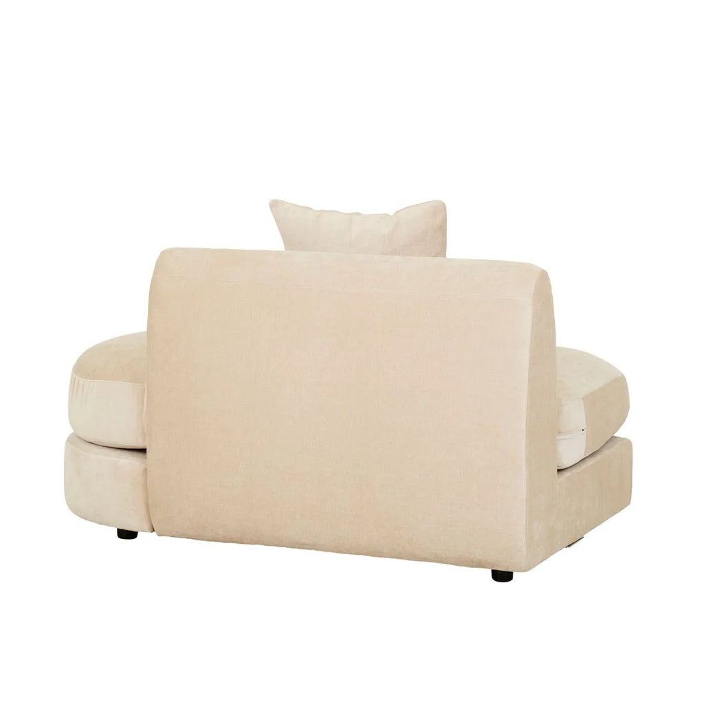 Madrid Curve Right Chaise Sofa Soft Wheat