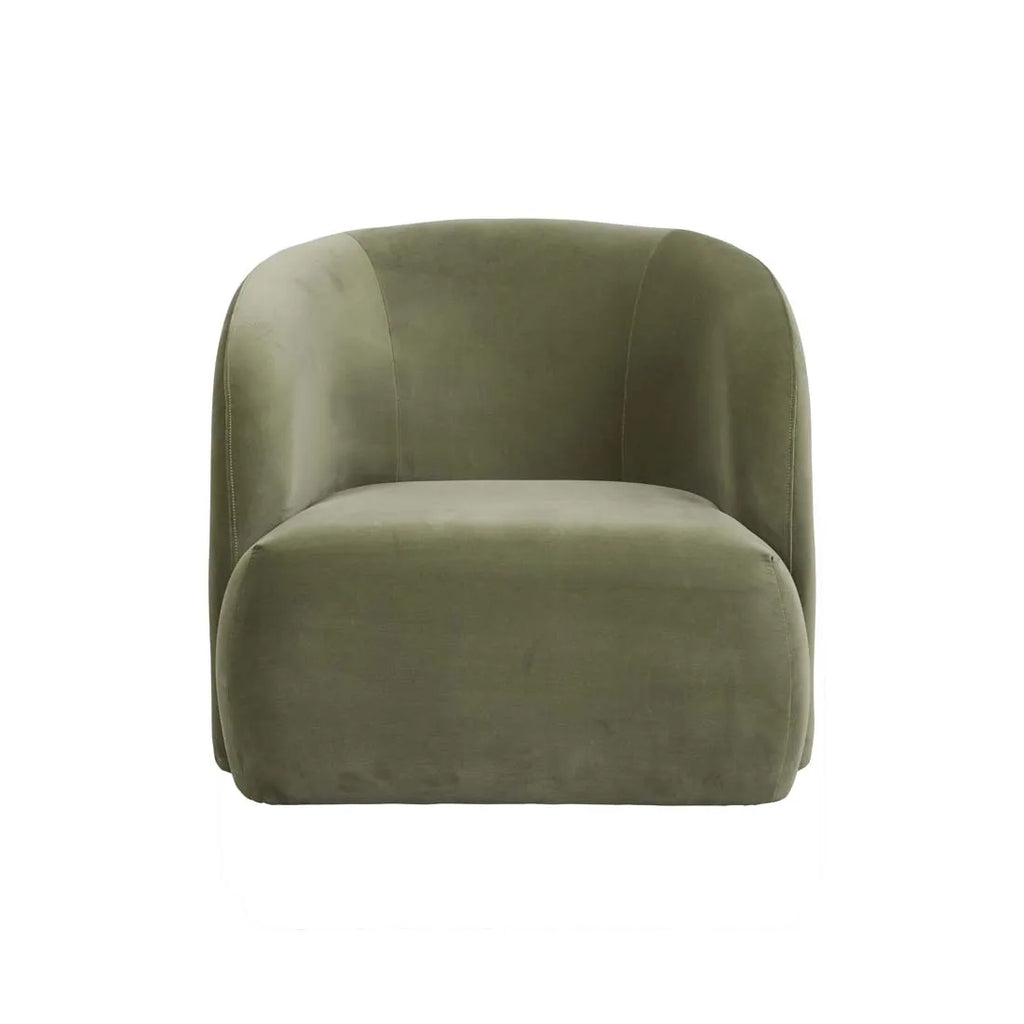 Kennedy Becket Sofa Chair Olive Green Velvet
