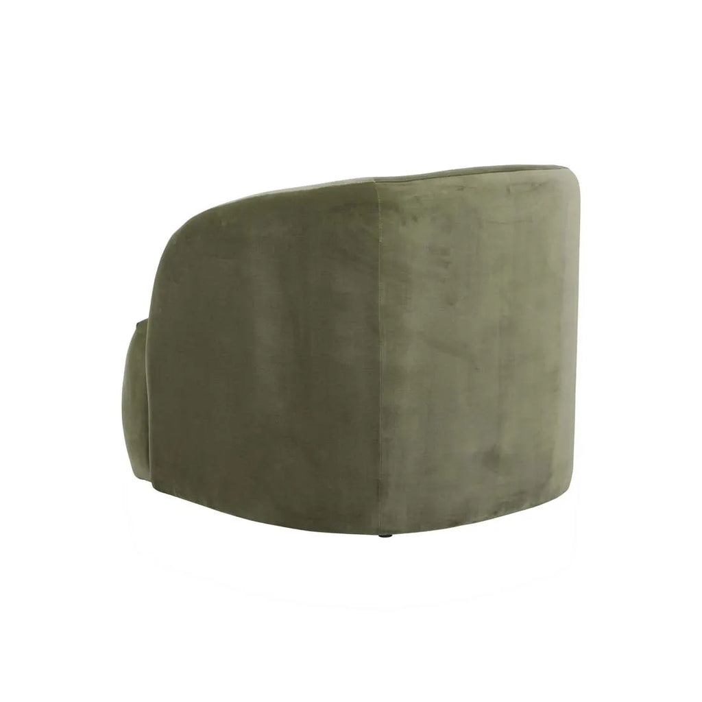 Kennedy Becket Sofa Chair Olive Green Velvet