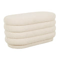 Kennedy Ribbed Oval Ottoman Beige Boucle
