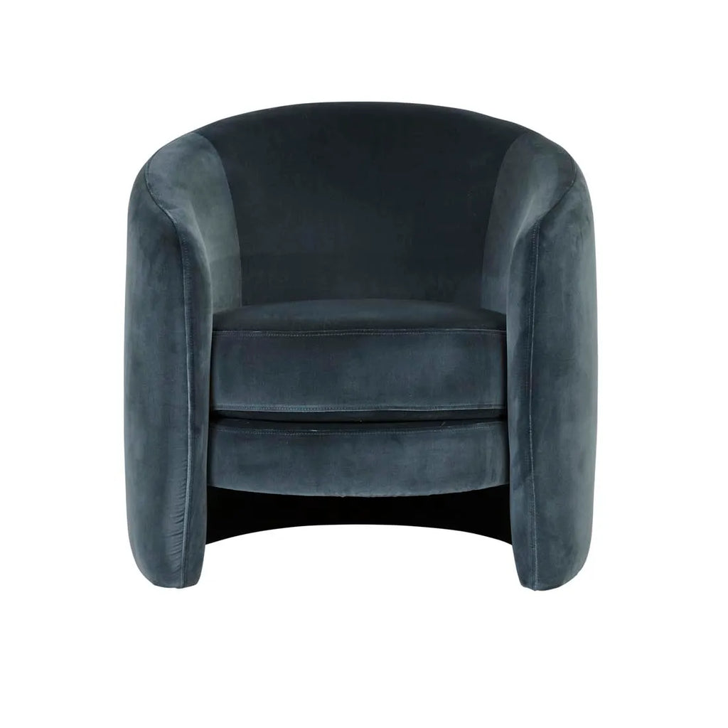 Kennedy Tenner Chair Blue Charcoal Velvet