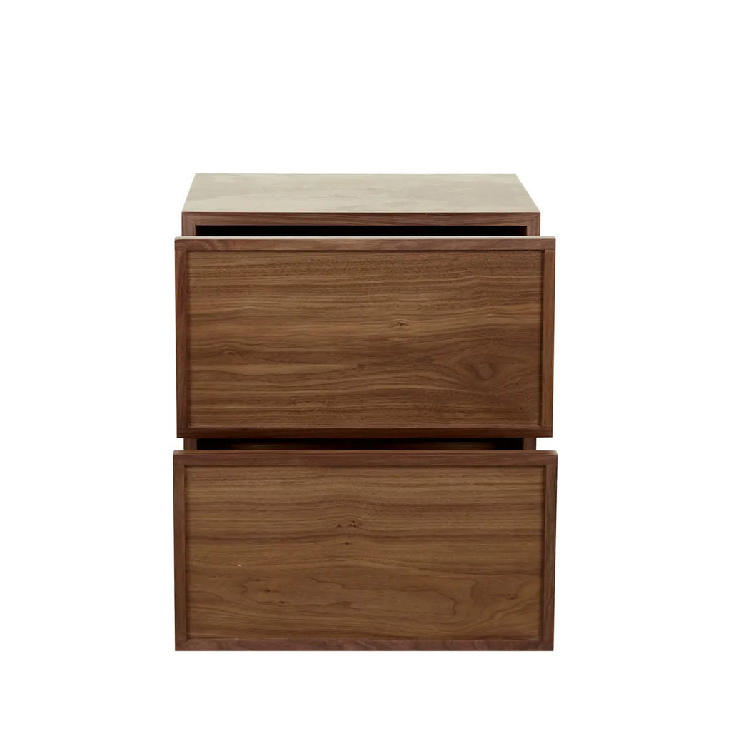 Marcel Bedside Two Drawer Walnut