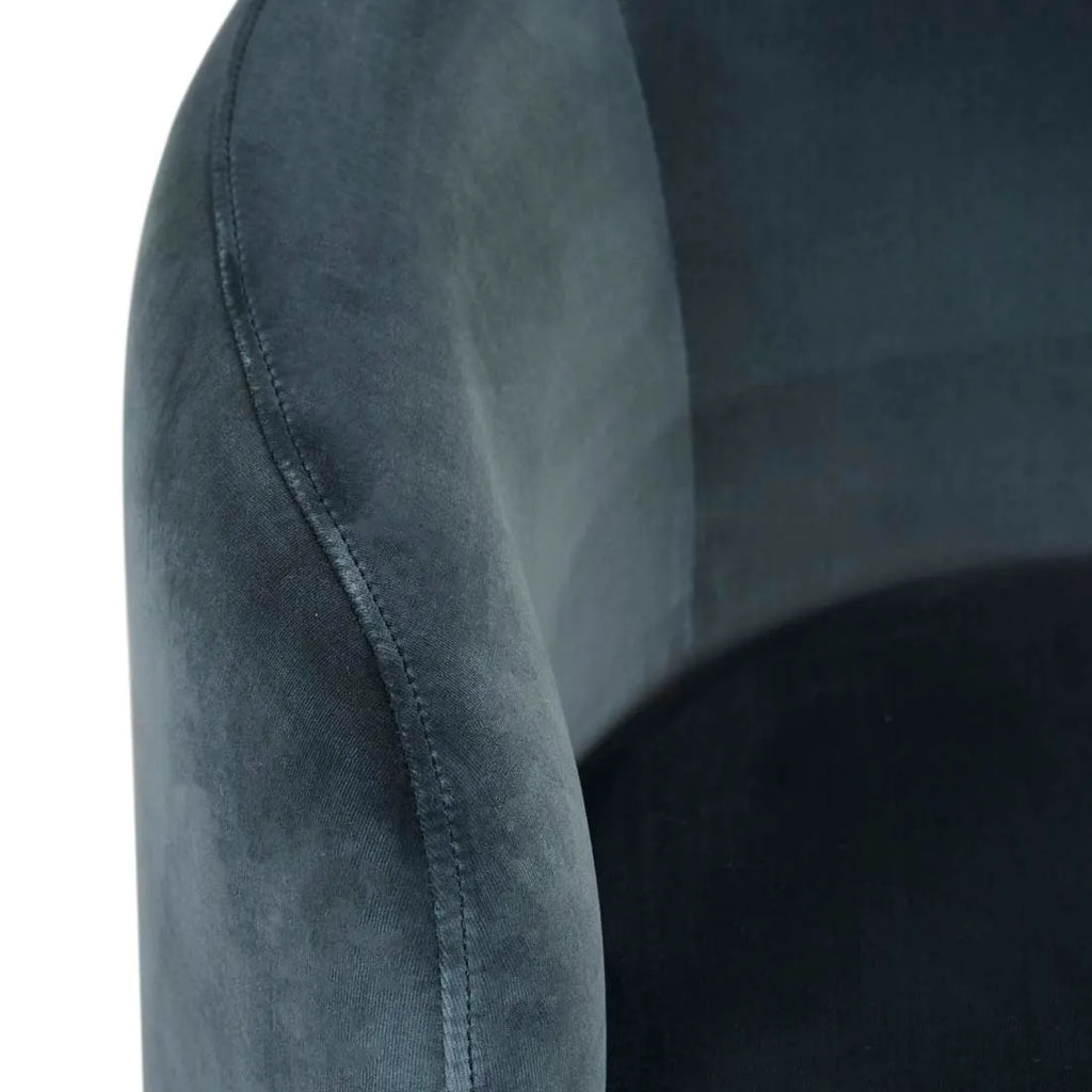 Kennedy Tenner Chair Blue Charcoal Velvet
