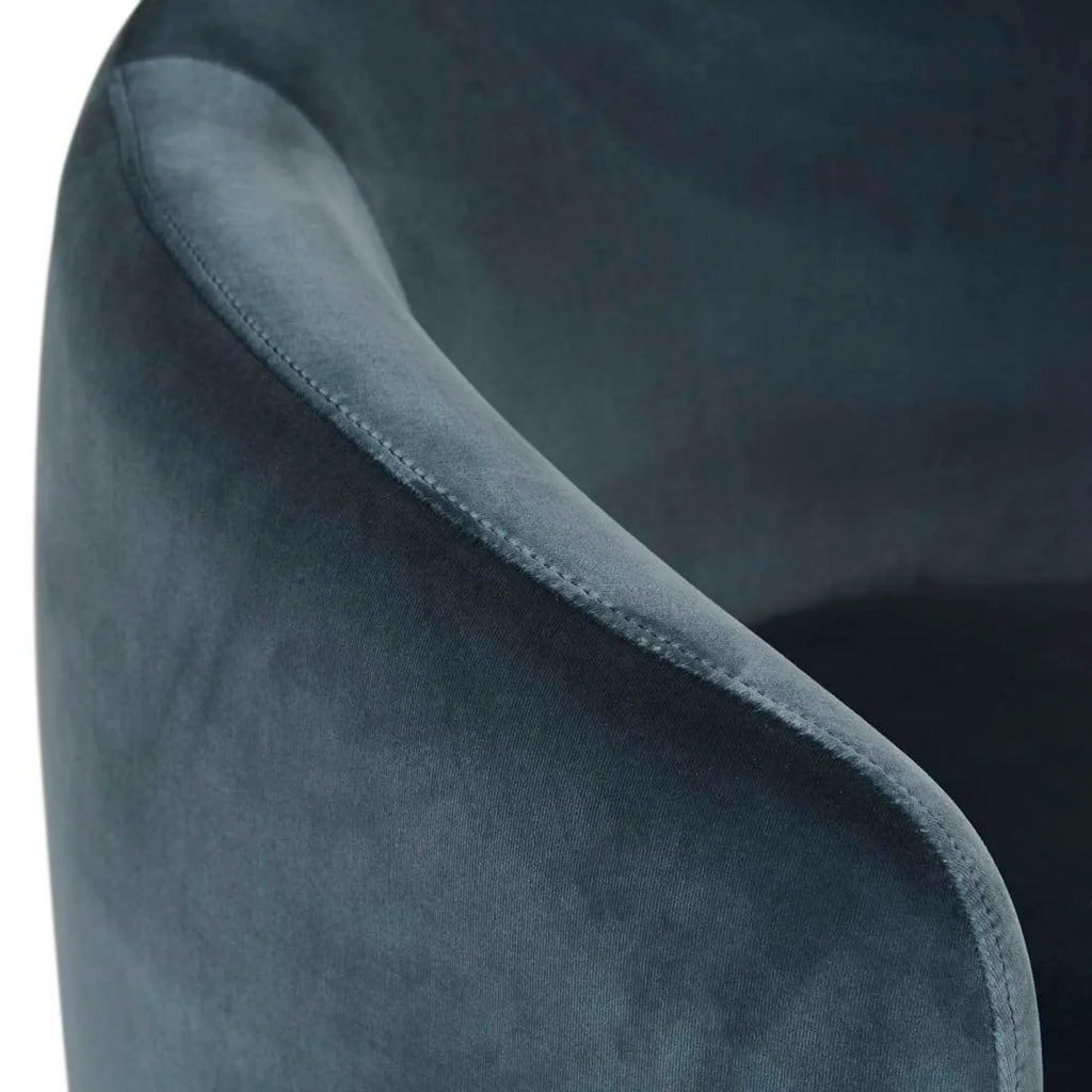 Kennedy Tenner Chair Blue Charcoal Velvet