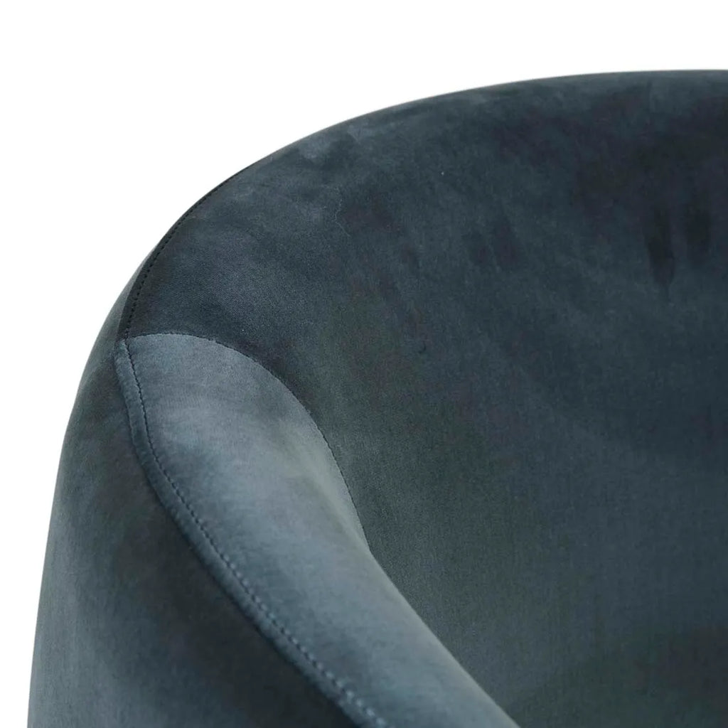 Kennedy Tenner Chair Blue Charcoal Velvet