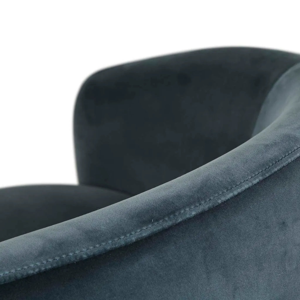 Kennedy Tenner Chair Blue Charcoal Velvet