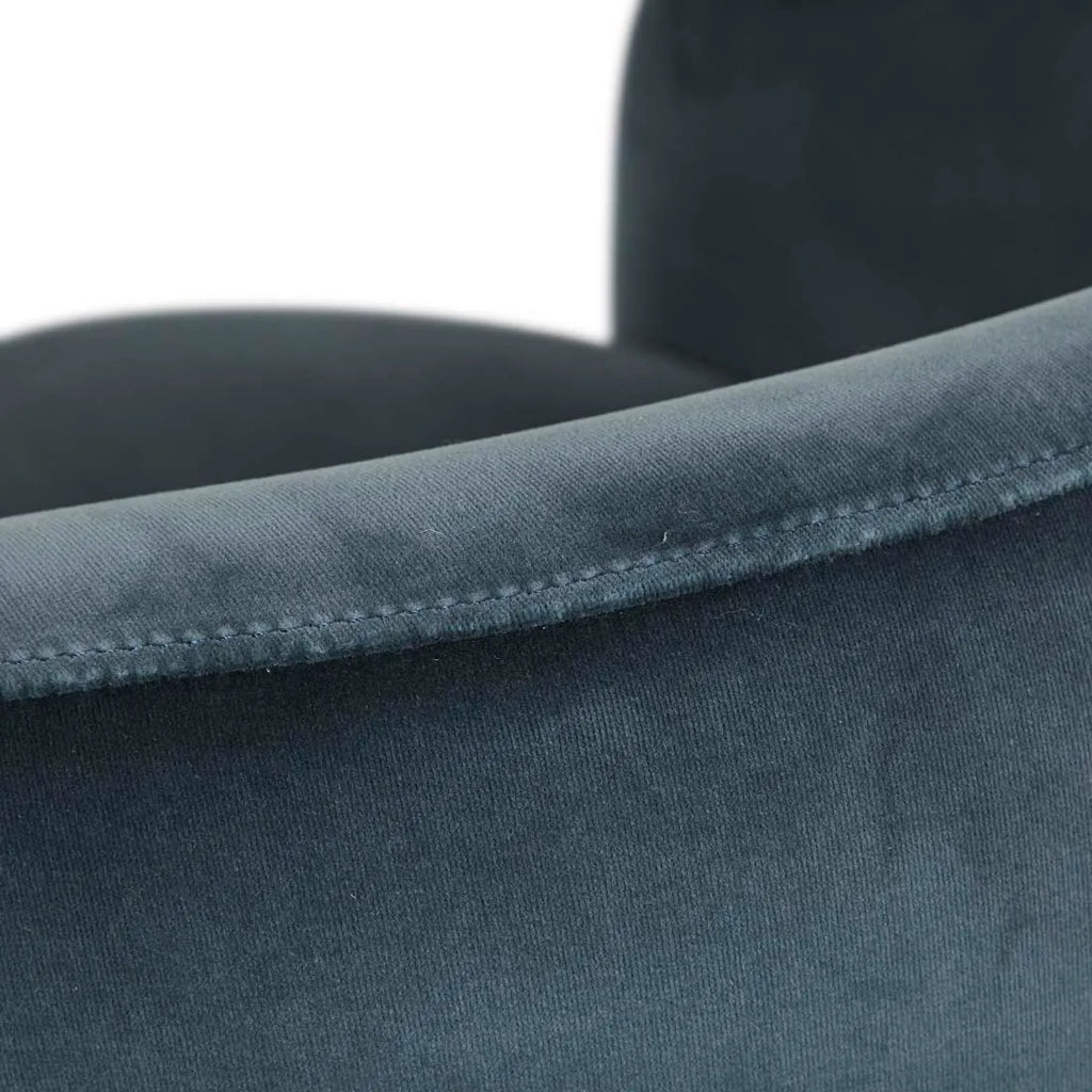 Kennedy Tenner Chair Blue Charcoal Velvet