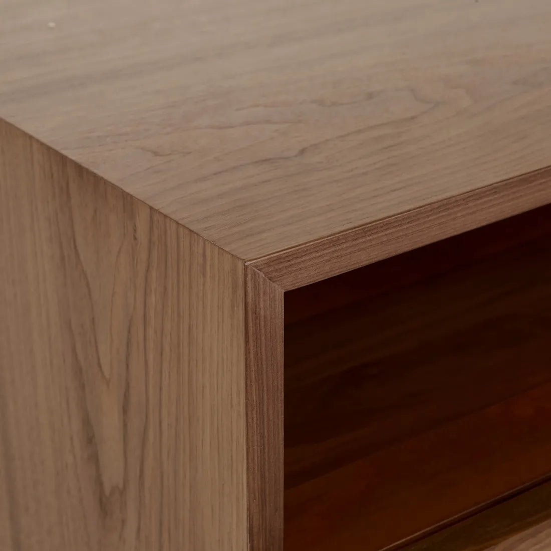 Marcel Bedside Open Two Drawer Walnut