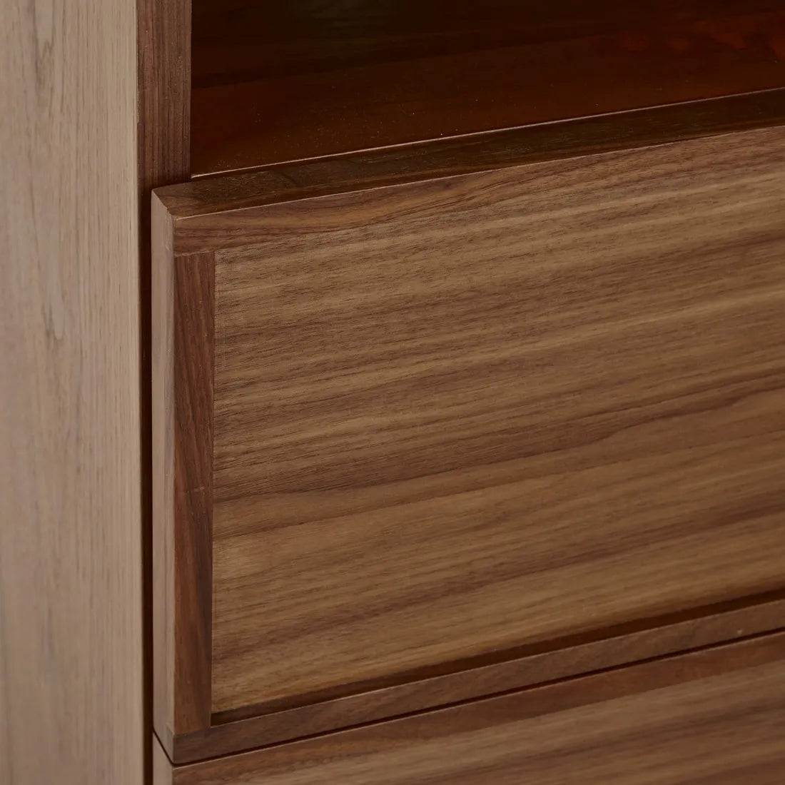 Marcel Bedside Open Two Drawer Walnut