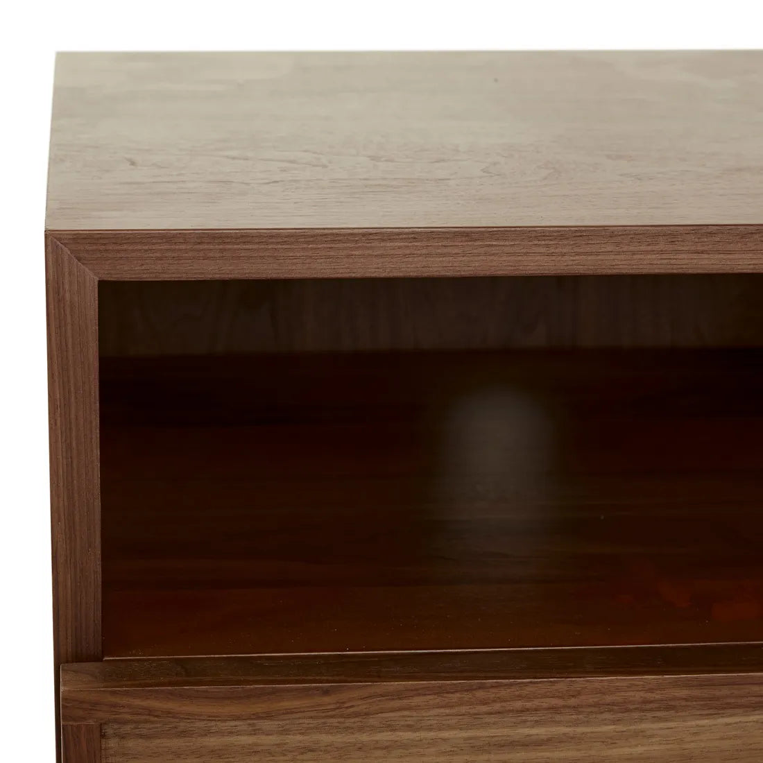 Marcel Bedside Open Two Drawer Walnut