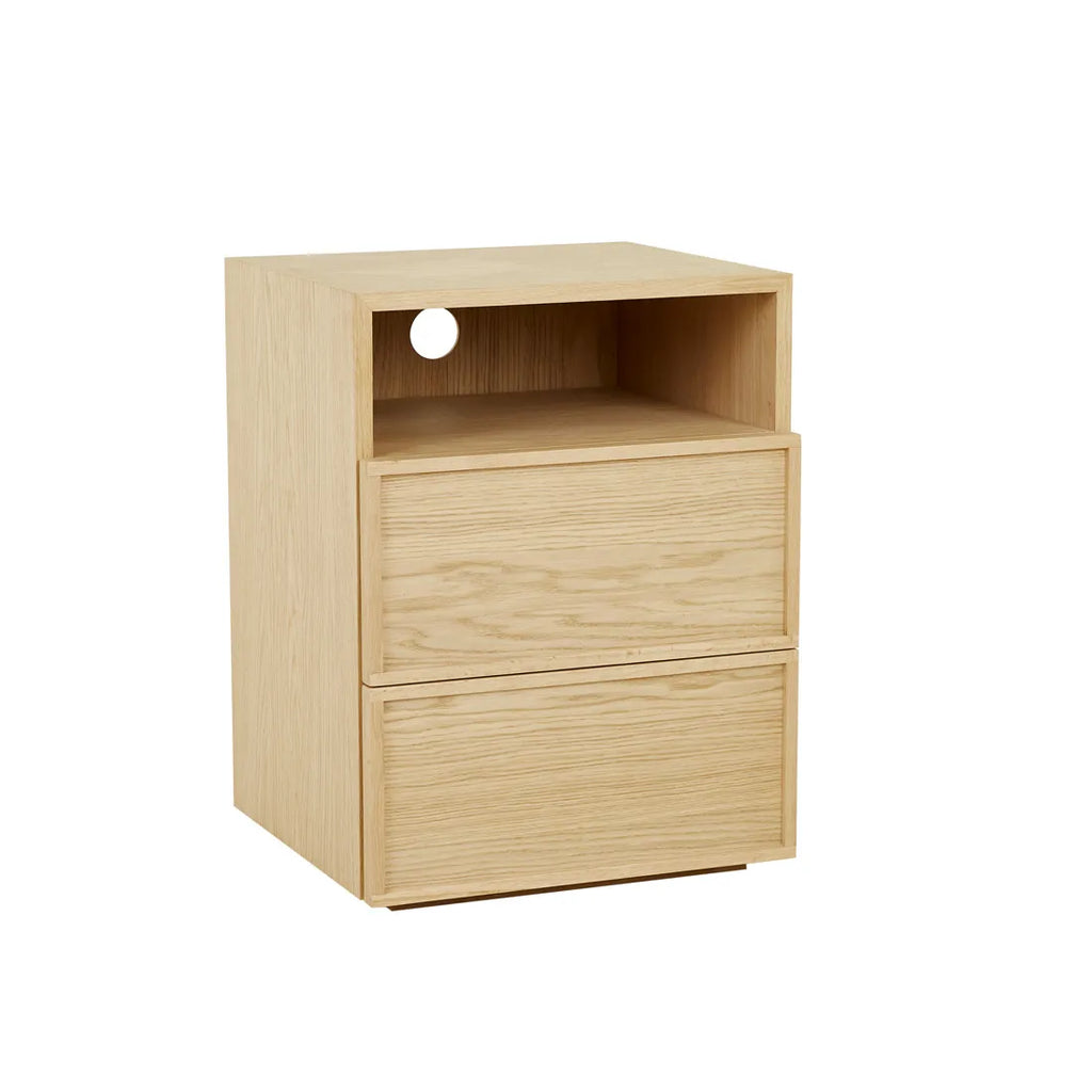 Marcel Bedside Open Two Drawer Natural