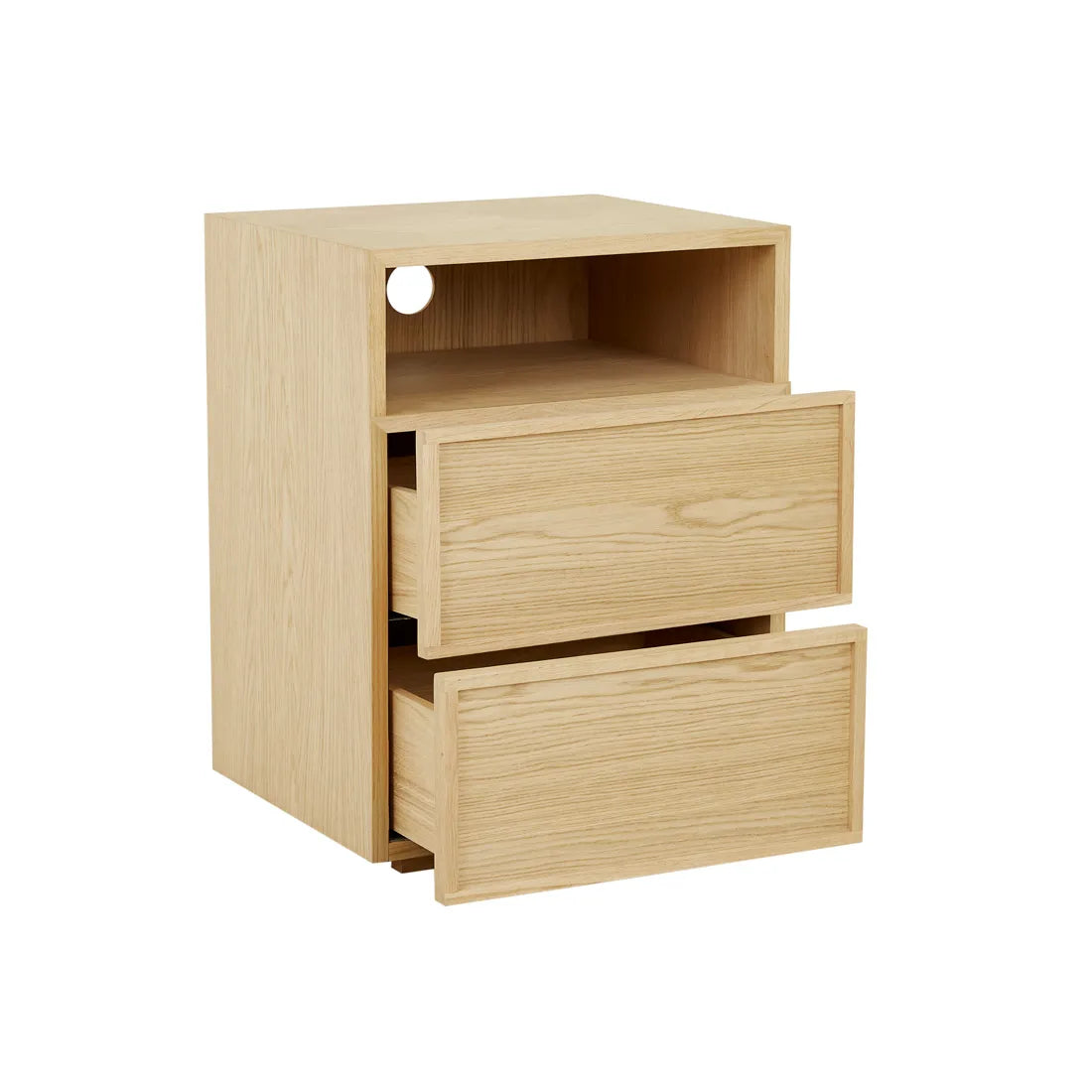 Marcel Bedside Open Two Drawer Natural