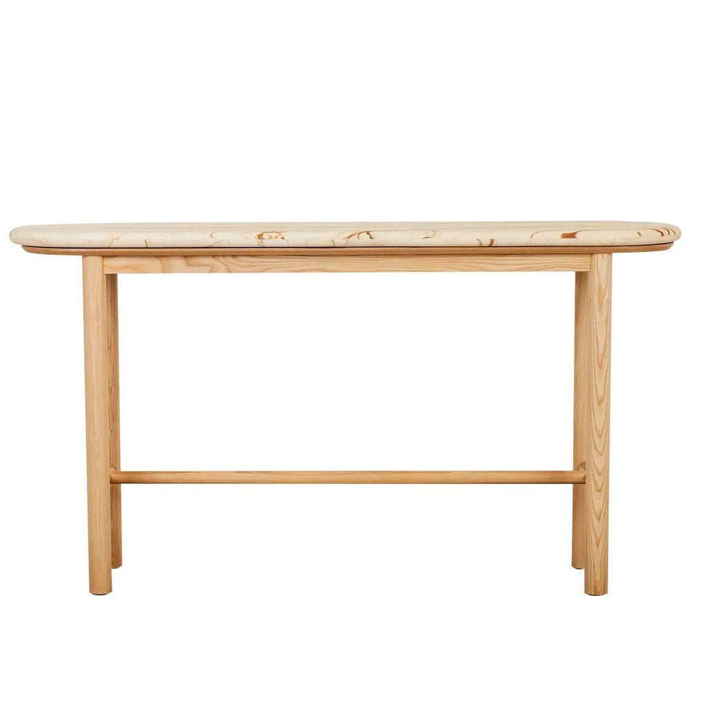 Artie Oval Marble Console Natural/Brown Vein