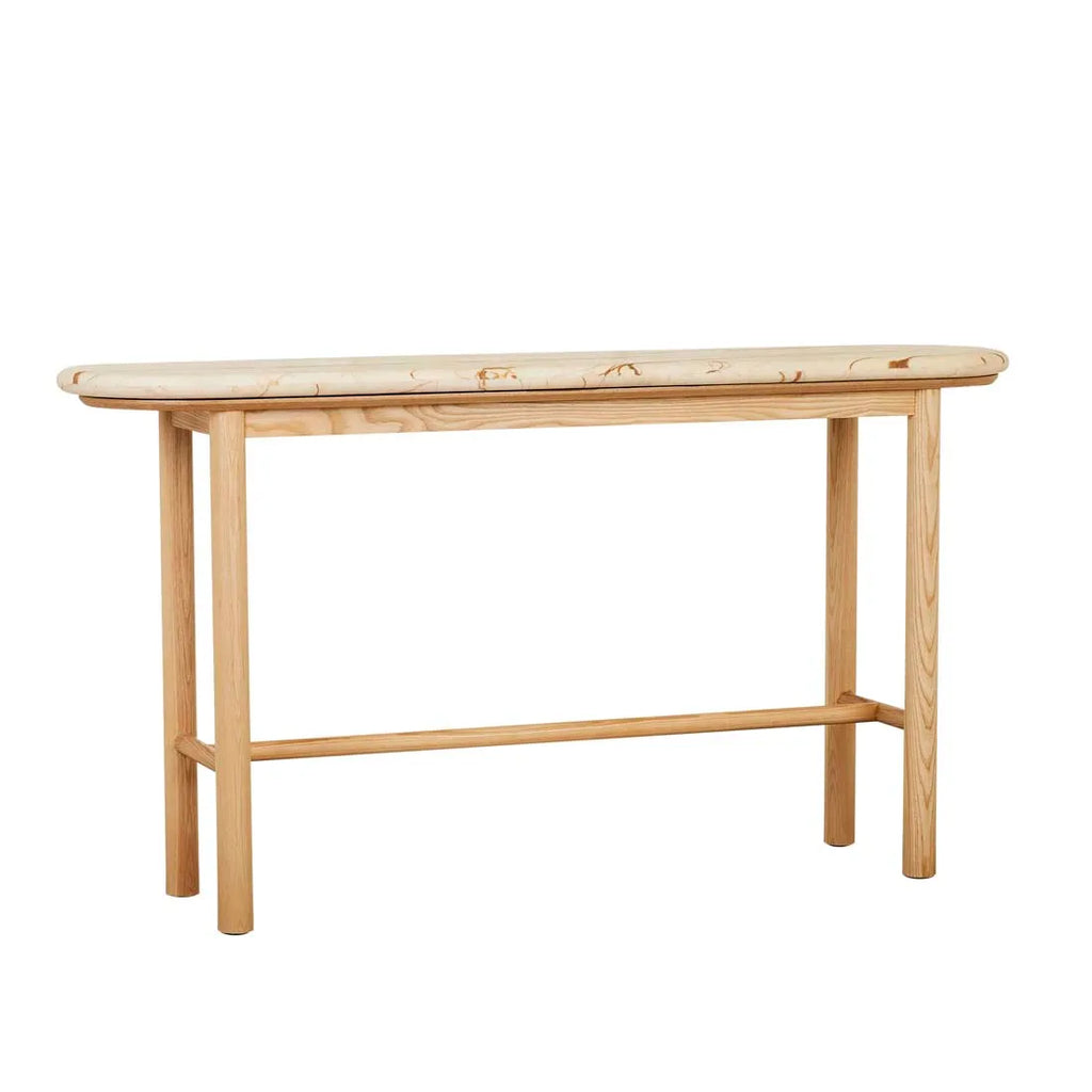 Artie Oval Marble Console Natural/Brown Vein