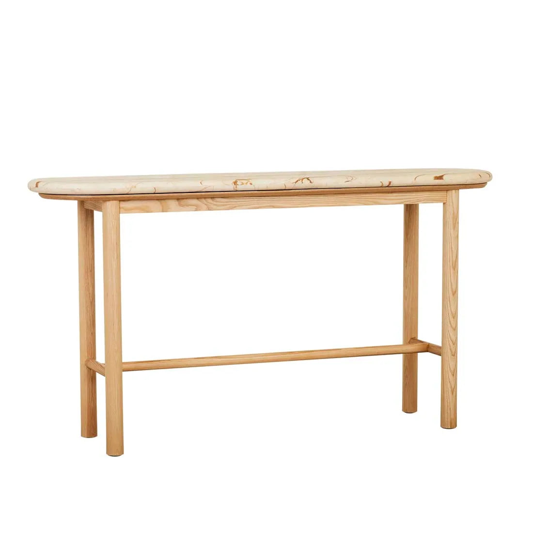 Artie Oval Marble Console Natural/Brown Vein