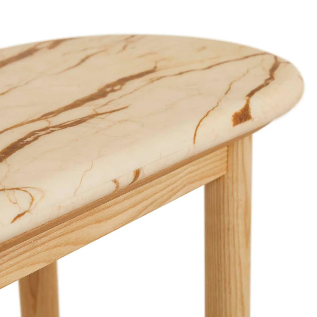 Artie Oval Marble Console Natural/Brown Vein