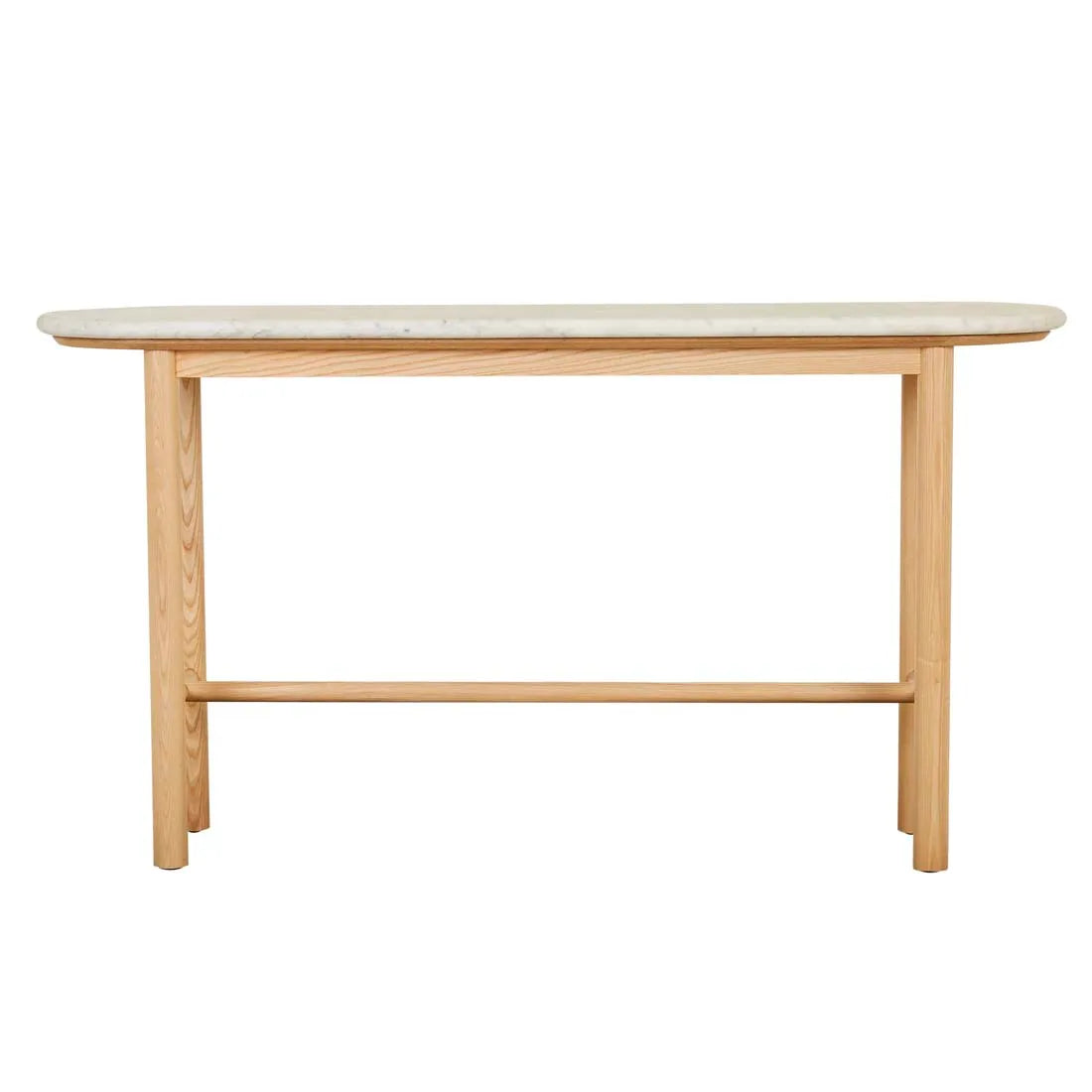 Artie Oval Marble Console Natural/White Marble