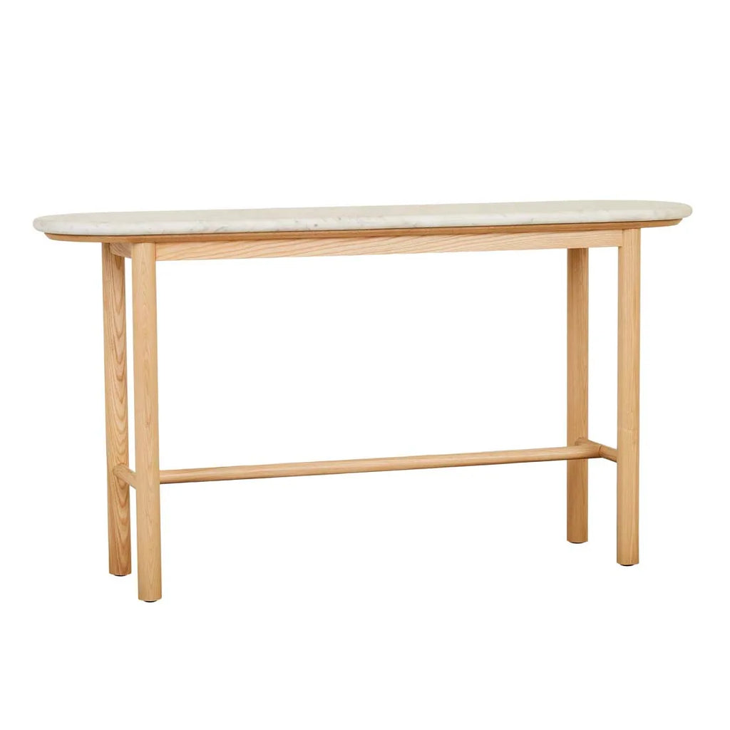 Artie Oval Marble Console Natural/White Marble