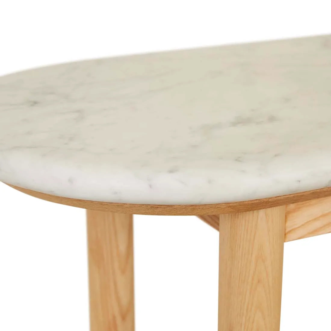 Artie Oval Marble Console Natural/White Marble