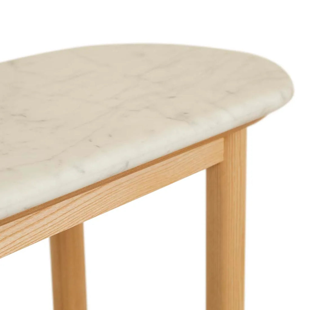 Artie Oval Marble Console Natural/White Marble