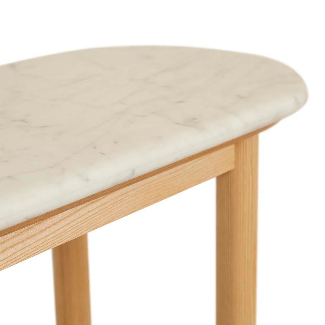 Artie Oval Marble Console Natural/White Marble