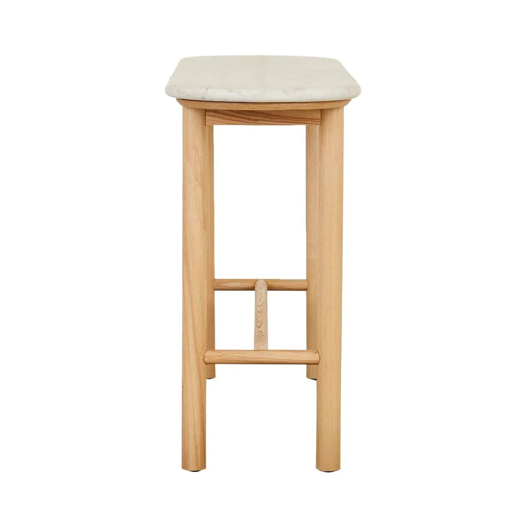 Artie Oval Marble Console Natural/White Marble