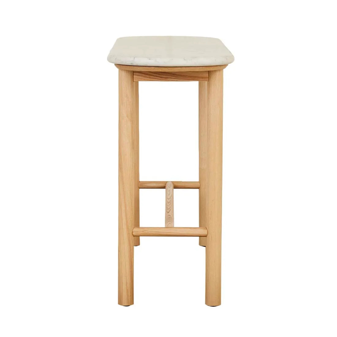 Artie Oval Marble Console Natural/White Marble