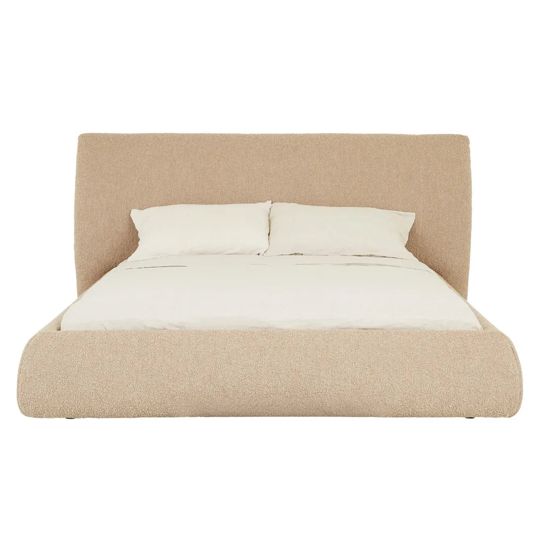 Madrid Curve Bed King Beige Chunky Boucle