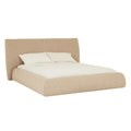 Madrid Curve Bed King Beige Chunky Boucle