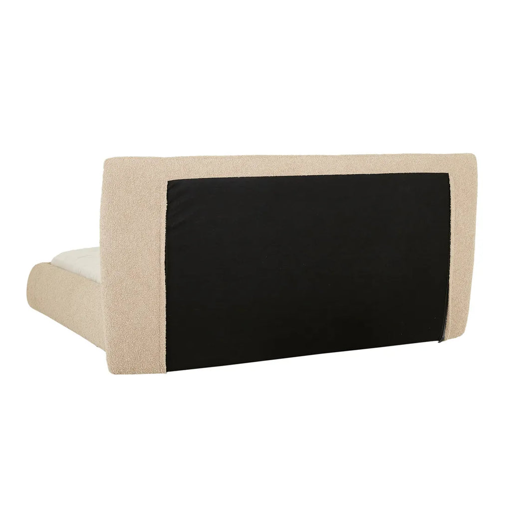 Madrid Curve Bed King Beige Chunky Boucle
