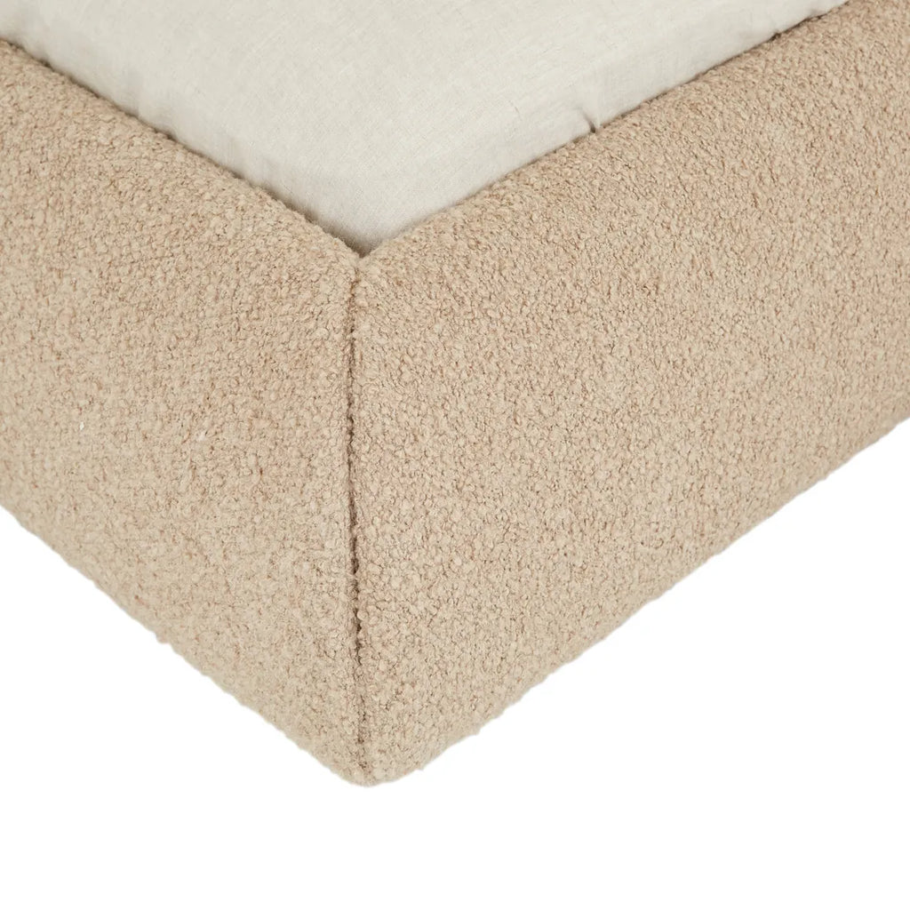 Madrid Curve Bed King Beige Chunky Boucle