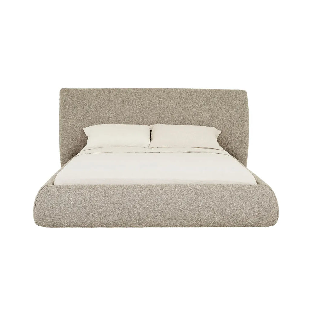 Madrid Curve Bed King Beige Mercury Boucle