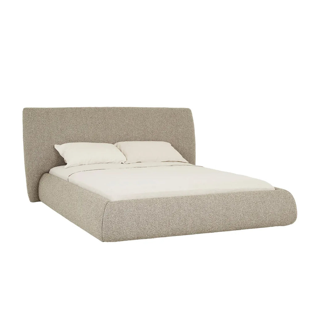 Madrid Curve Bed King Beige Mercury Boucle
