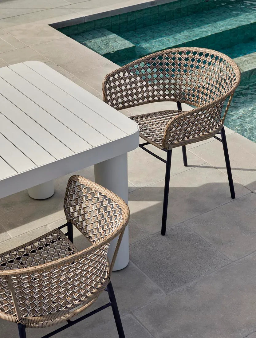 Cabana Lace Dining Chair Linen Indigo