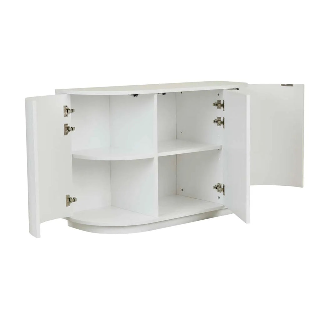 Oberon Crescent Storage Unit White Grain