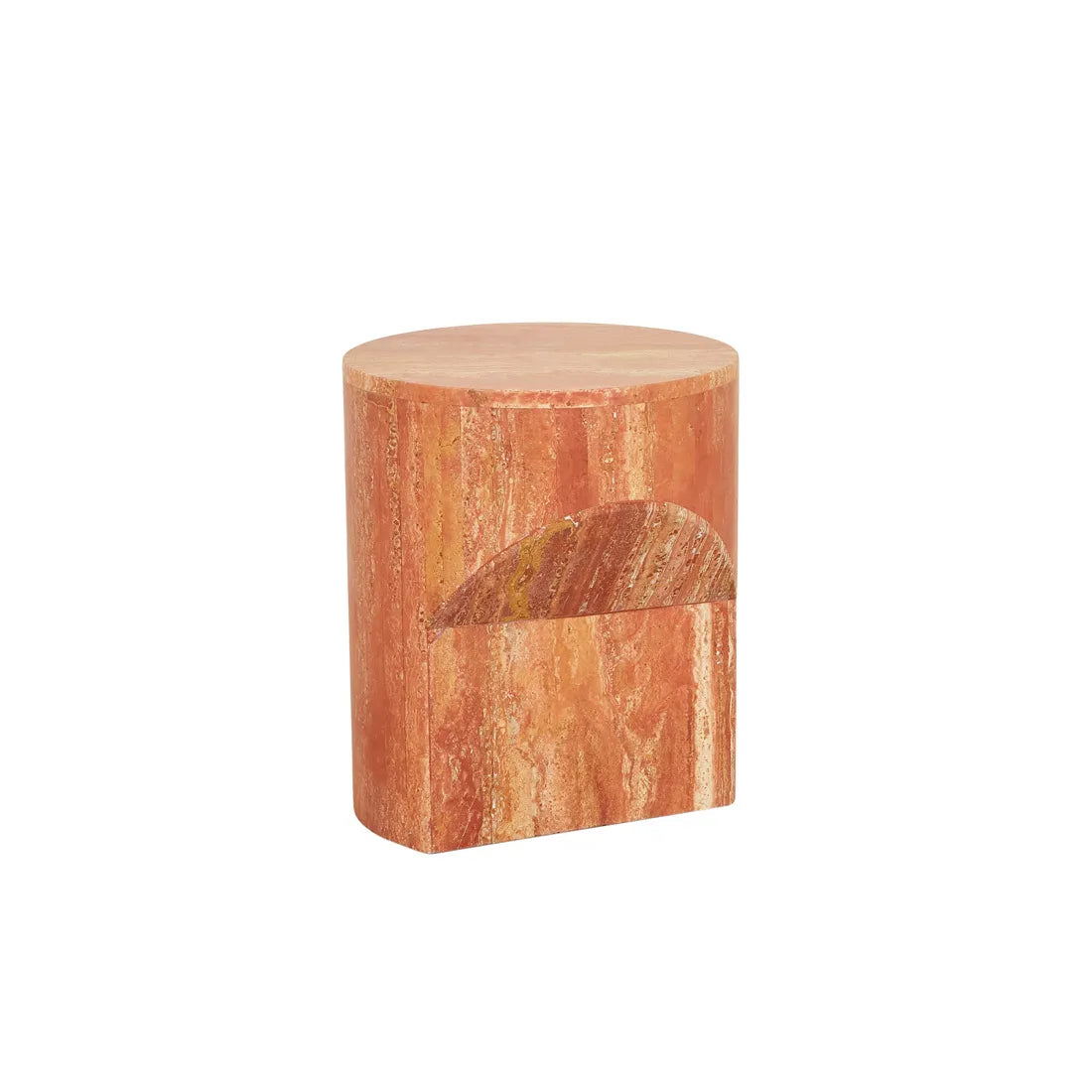 Atlas Pinnacle Side Table Satin Red Travertine