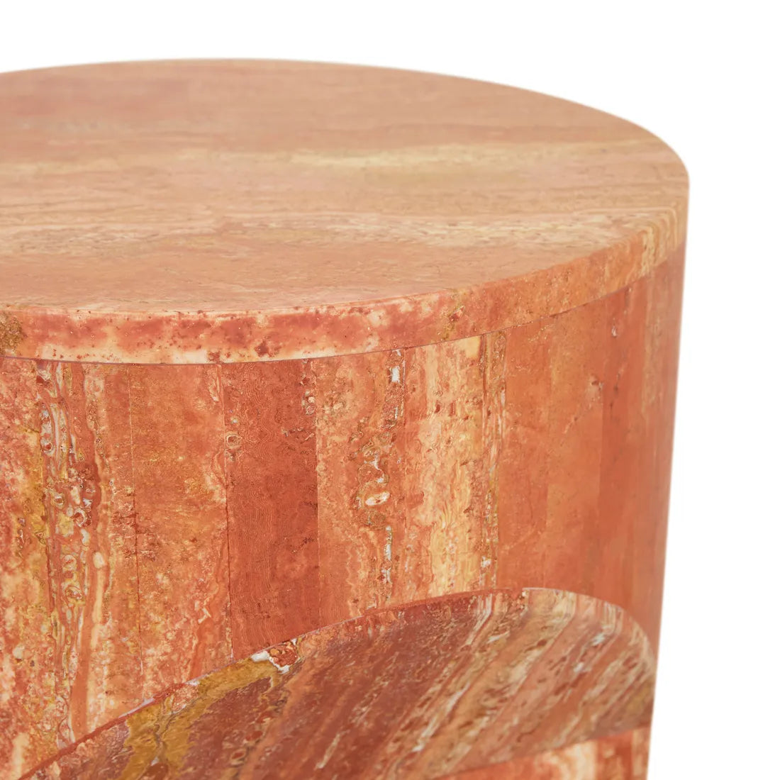 Atlas Pinnacle Side Table Satin Red Travertine