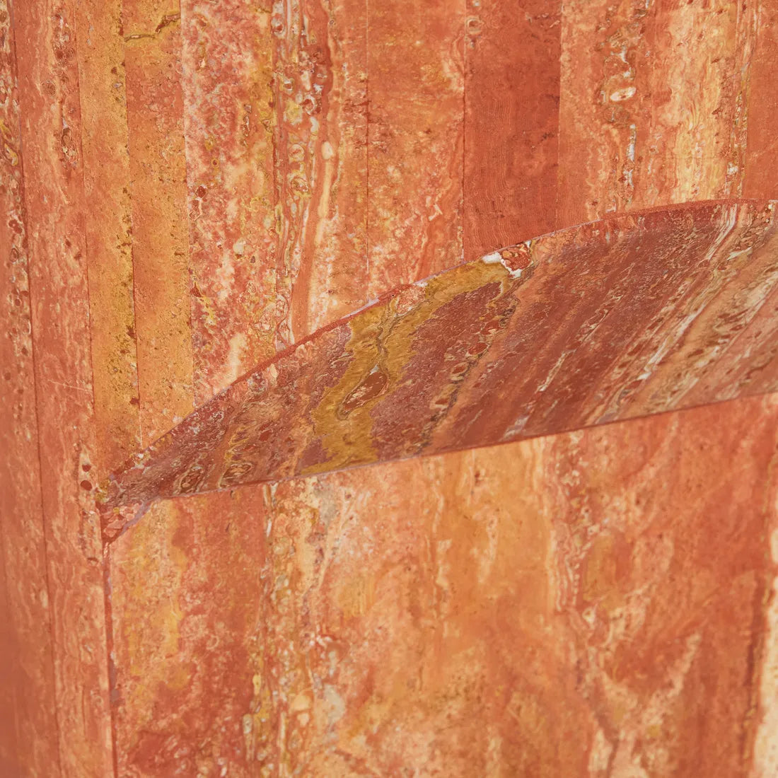Atlas Pinnacle Side Table Satin Red Travertine