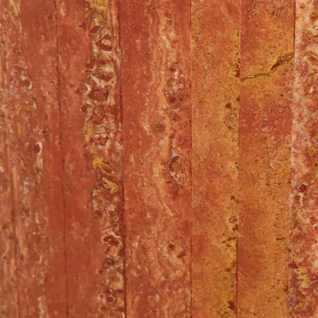 Atlas Pinnacle Side Table Satin Red Travertine