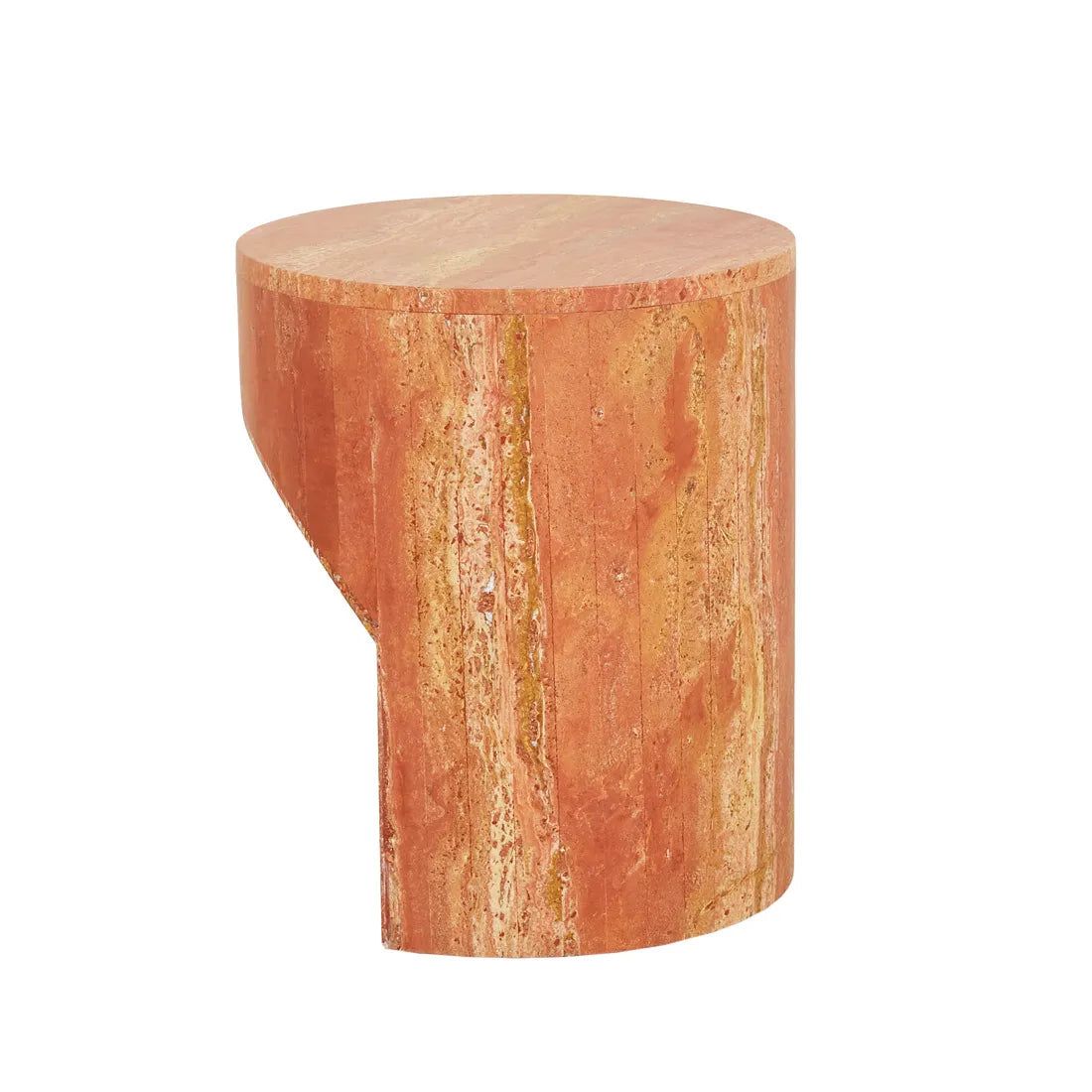 Atlas Pinnacle Side Table Satin Red Travertine